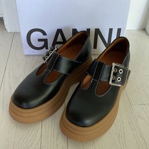 Ganni Creepers T-strap Mary Jane Loafer size 40 EU 9 1/2 US very 90’s platforms